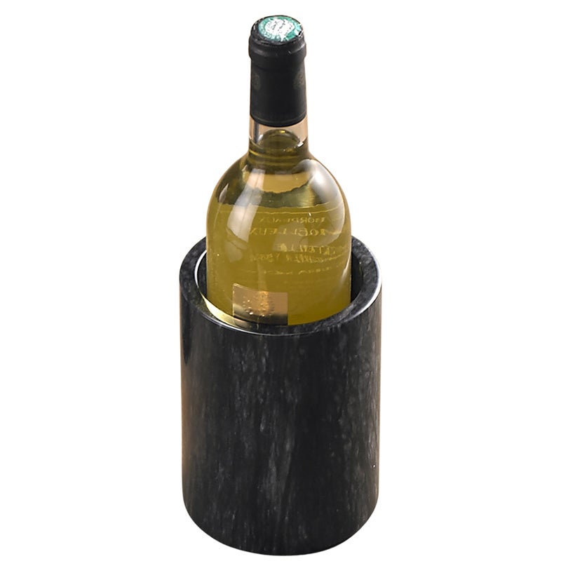 Creative Home Natural Black Marble Wine Cooler Champagne Chiller Kitchen Utensil Flatware Holder Organizer, 4-1/8" Diam. x 6" H - Image 2